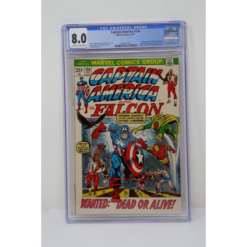 Marvel Comics 1972 Captain America and The Falcon #154 CGC 8.0 Jack Monroe App.